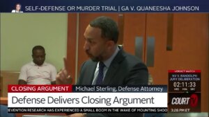 Michael Sterling gestures as he speaks in court