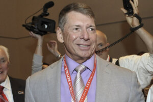 Vince McMahon is shown at the Connecticut Republican Convention in Hartford