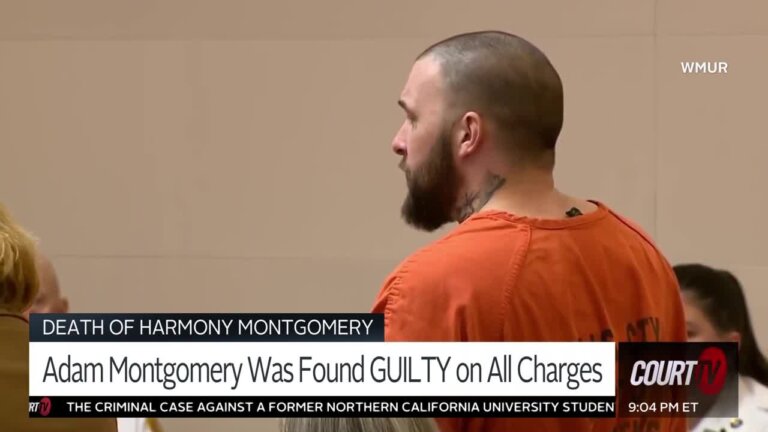 Adam Montgomery stands as he addresses a judge in court