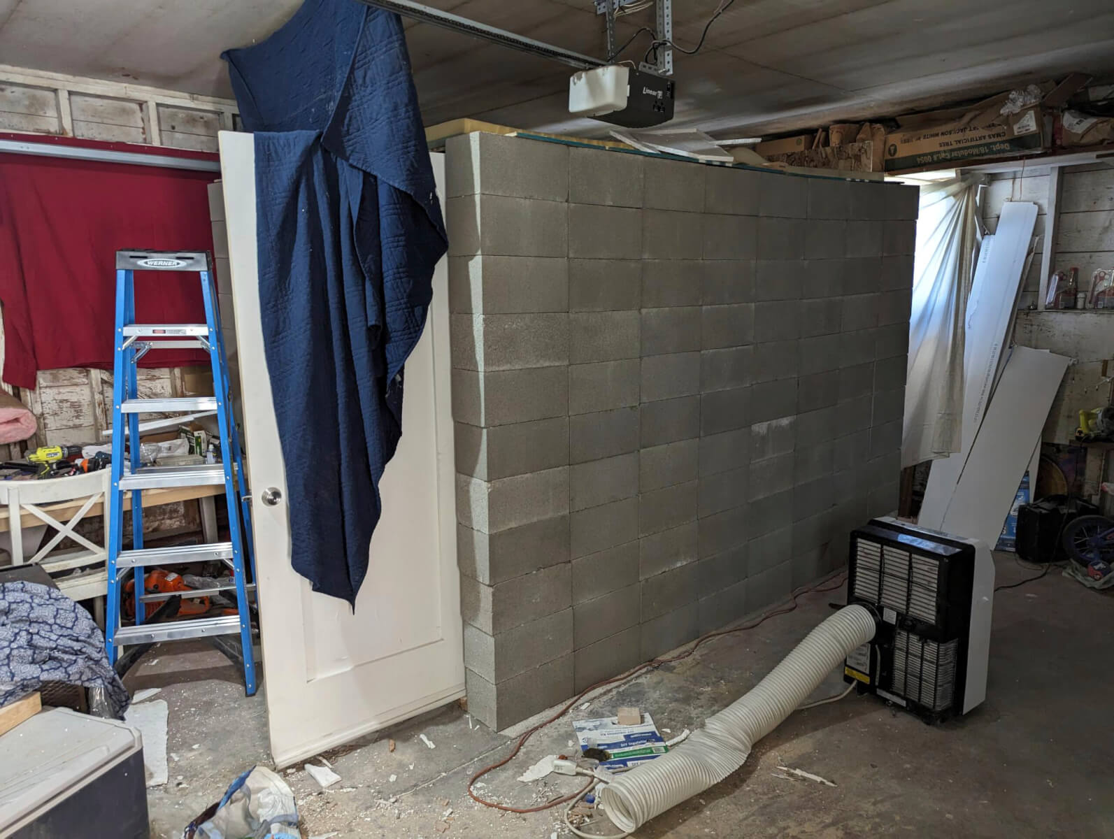 The interior of a makeshift cinderblock cell in Klamath Falls, Ore.