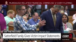 Gloria Satterfield's son speaks at Fleming sentencing.