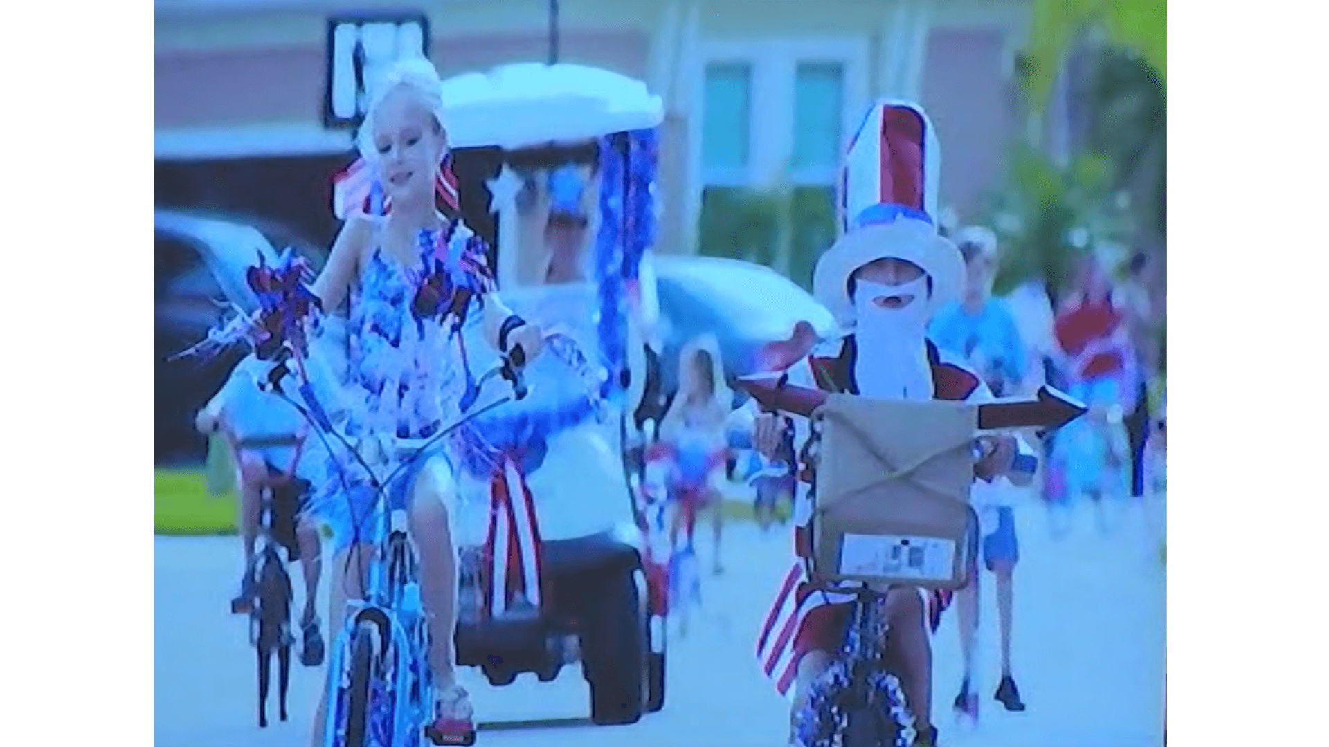 The Kowalski Family seen riding bikes