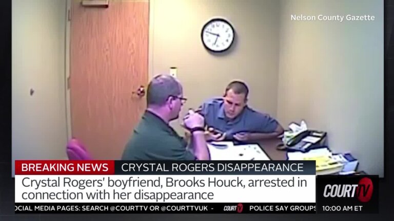 a still from police video shows Brandon Houck's interrogation