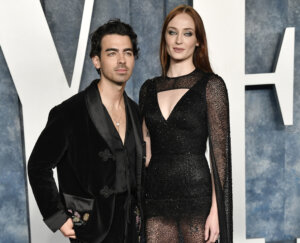 Joe Jonas, left, and Sophie Turner appear at the Vanity Fair Oscar Party