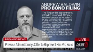 GFX of statement about attys wanting to represent Delphi suspect pro bono.