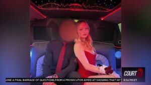 Maya Kowalski sits with a boy in a limo