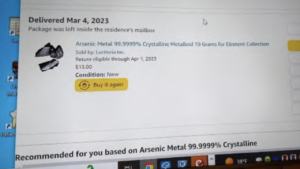 Arsenic order info on Amazon