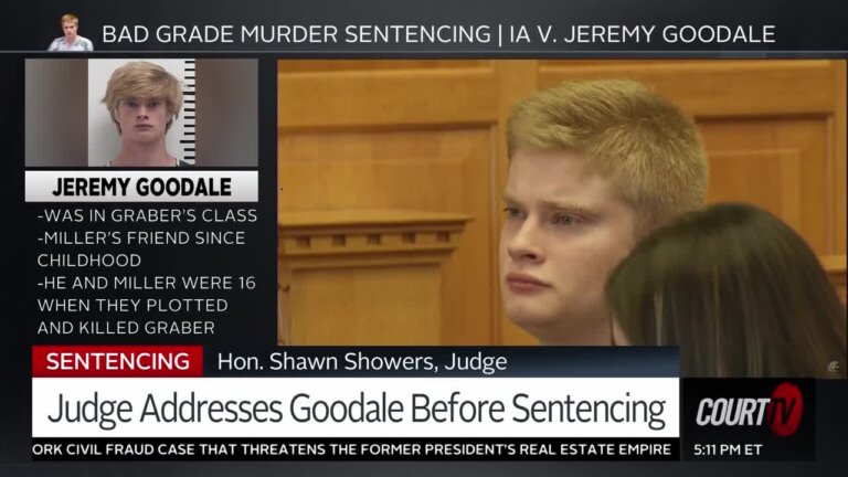 Jeremy Goodale listens as he's sentenced.