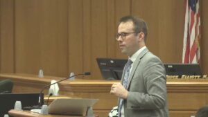 Defense attorney addresses the jury