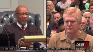 split screen of judge newman and alex murdaugh