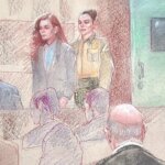 sketch shows Kaitlin Armstrong entering court