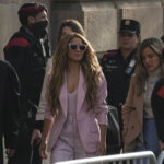 Shakira arrives at a Barcelona court.