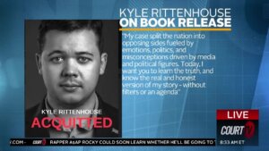 GFX of Kyle Rittenhouse's book cover.