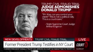 Trump fraud case graphic.