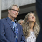 Anna Moriah Wilson's parents stand outside of court