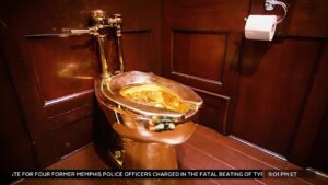 Stolen golden toilet that was part of an art exhibit.