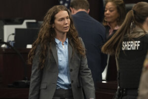 Kaitlin Armstrong leaves the courtroom after receiving a sentence of 90 years for the murder of Anna Moriah Wilson at the Blackwell-Thurman Criminal Justice Center on Friday, Nov. 17, 2023. Armstrong was found guilty of killing Anna Moriah Wilson in May 2022 and sentenced to 90 years in prison.