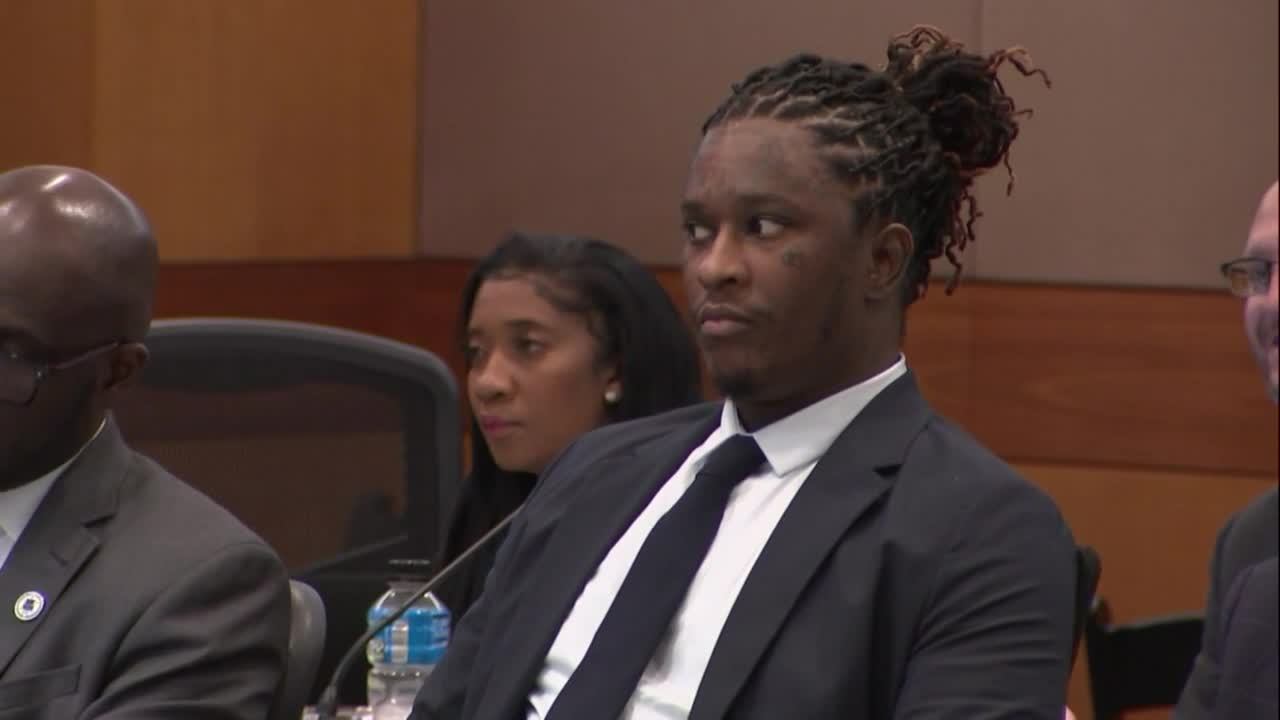 Young Thug sits in court