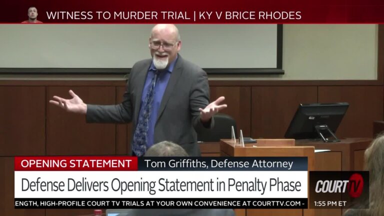 Brice Rhodes' defense attorney delivers his closing in the penalty phase.