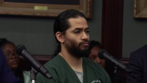 Mario Fernandez Saldana stands in court