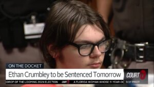 Ethan Crumbley sits in court