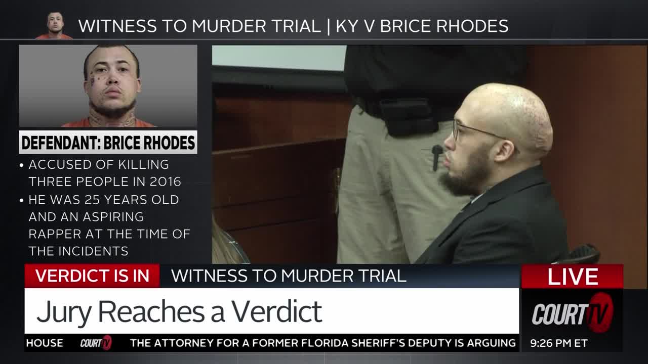 Verdict in Witness to Murder Trial of Brice Rhodes Court TV Video