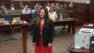 Prosecutor Bonnie Smith addresses the jury