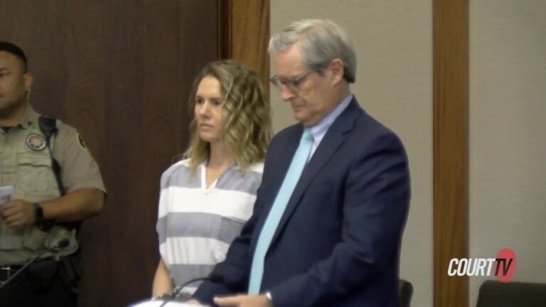 Ruby Franke stands next to her attorney in court