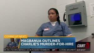 Katherine Magbanua speaks to police