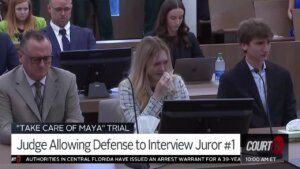 Maya Kowalski sits with her family in court