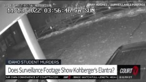 still of black and white surveillance video