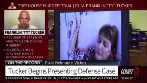 Paula Belmonte testifies from her hospital bed via Zoom.