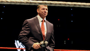 vince McMahon speaks to an audience