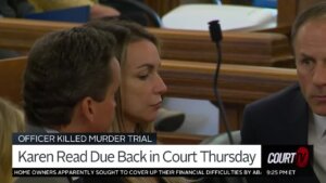 Karen Read sits in court with her attorneys