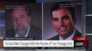 photos of two men on a monitor in studio