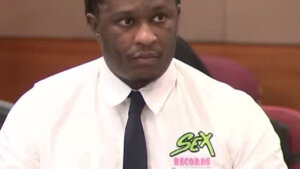 Young Thug wears a SEX shirt in court.