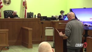 Franklin Tucker addresses the judge in court