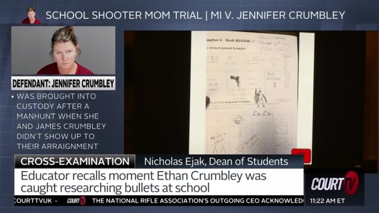 Oxford shooter's drawings displayed in court.
