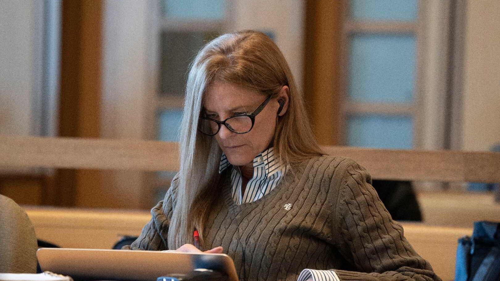 Michelle Troconis appears in court.