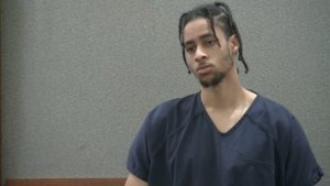 Chance Comanche, the former NBA G League player accused of killing a woman in Las Vegas, appears in court on Tuesday, Jan. 2, 2024.