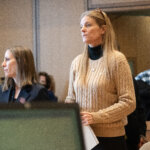 Michelle Troconis stands in court