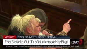 Ashley Biggs' mother, Kimberly Biggs, reacts to the verdict.