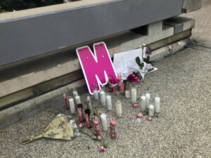 street-side memorial for Maleesa Mooney