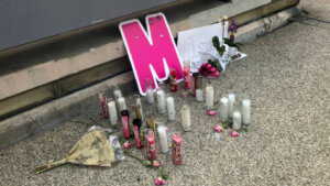 street-side memorial for Maleesa Mooney