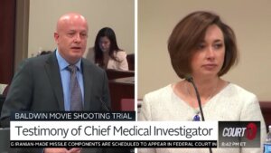 Chief medical investigator takes the stand in the Baldwin Movie Shooting Trial.