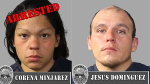booking photos of Corena Minjarez and Jesus Dominguez