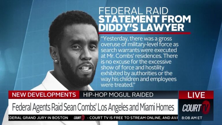 GFX with statement from Diddy's lawyer.