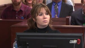 Hannah Gutierrez sits in court