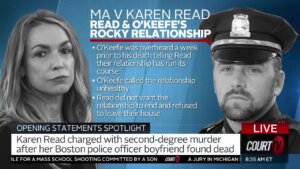 GFX highlighting Karen Read and John O'Keefe's relationship.