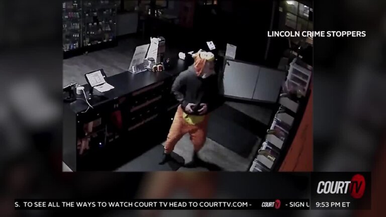 Person in Tigger costume who broke into vape shop.